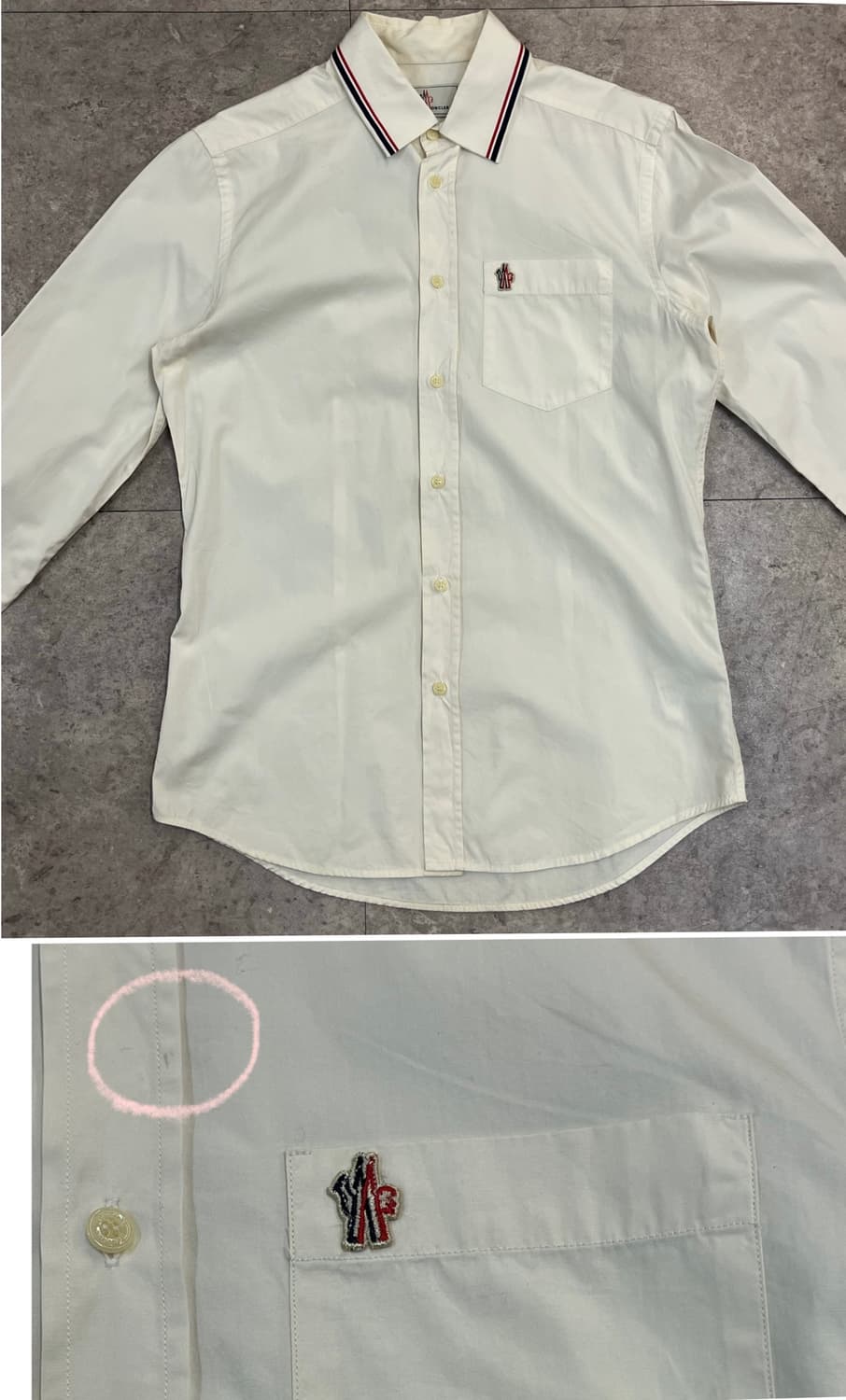 몽클레르 포켓 셔츠 아이보리 48 #csz3940 상품이미지4