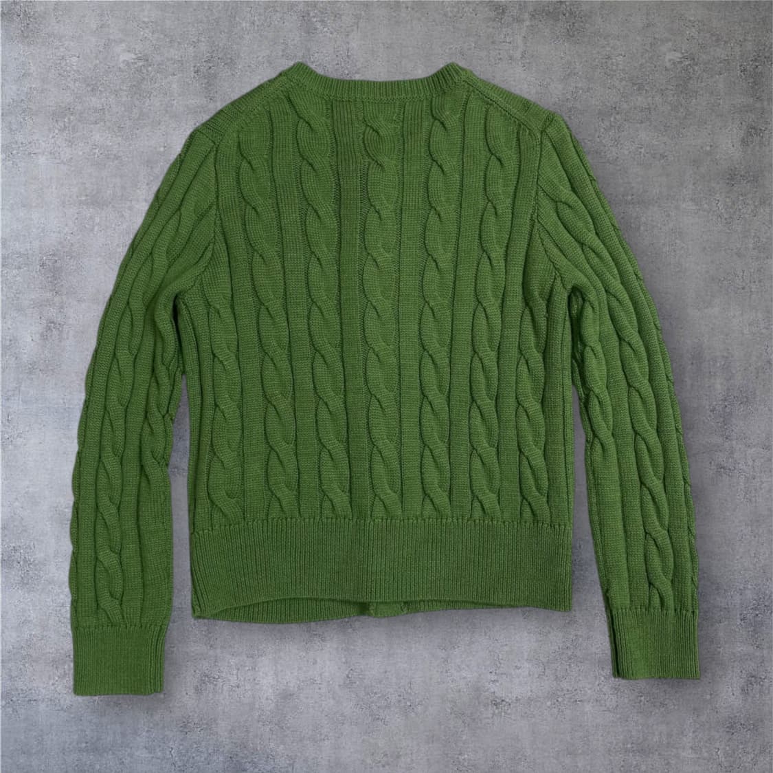 폴로 랄프로렌 그린 케이블 크루넥 니트 가디건 M 상품이미지5