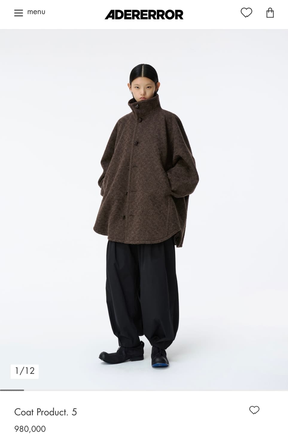 (새상품) 아더에러 Coat product 5 브라운 L 상품이미지1