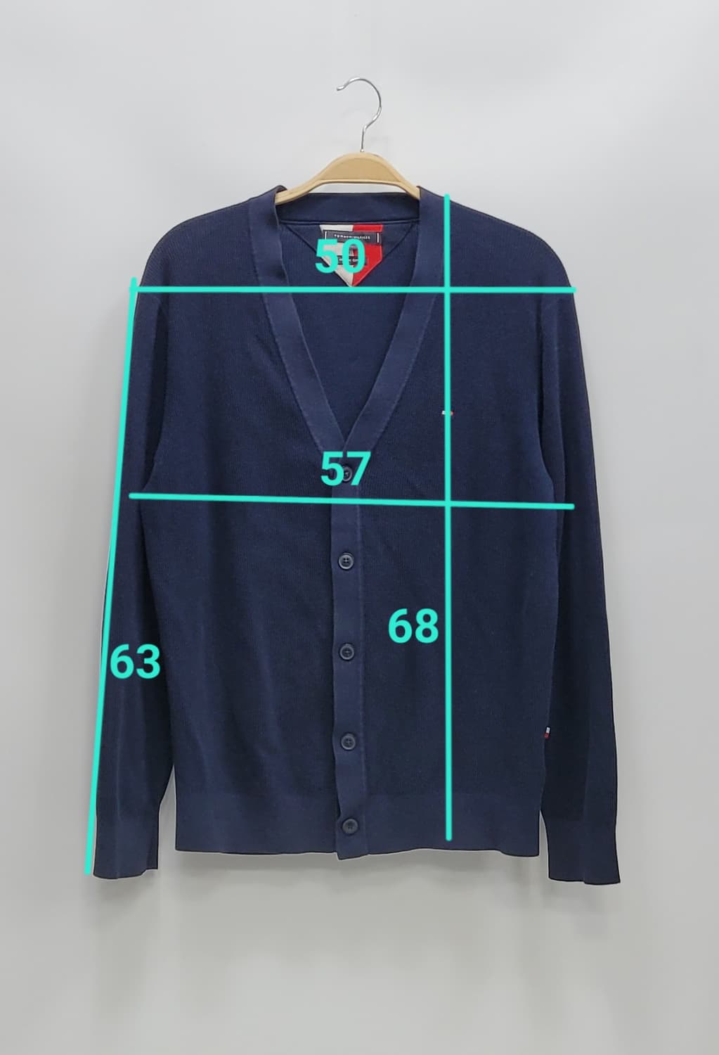 TOMMY HILFIGER 타미힐피거 브이넥 가디건 / 남 L 네이비
 상품이미지10