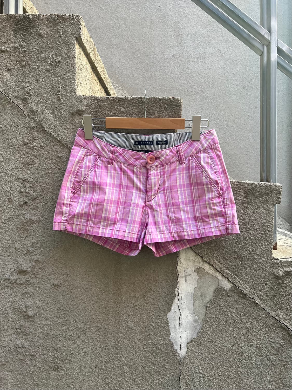 Candy Pink Plaid Mini Shorts 상품이미지1