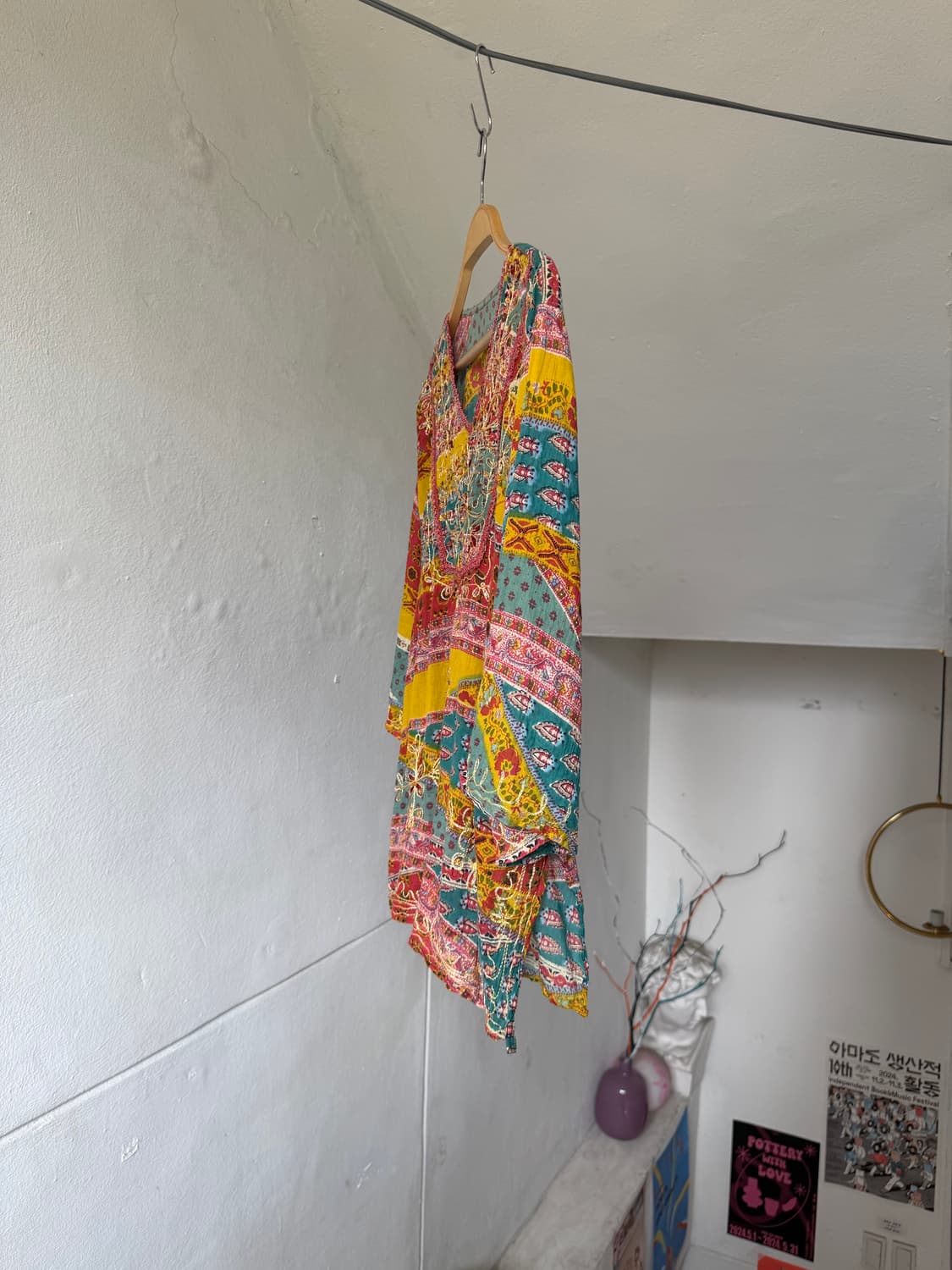 거즈코튼 100% 모리걸 자수 스팽글 블라우스 상품이미지4