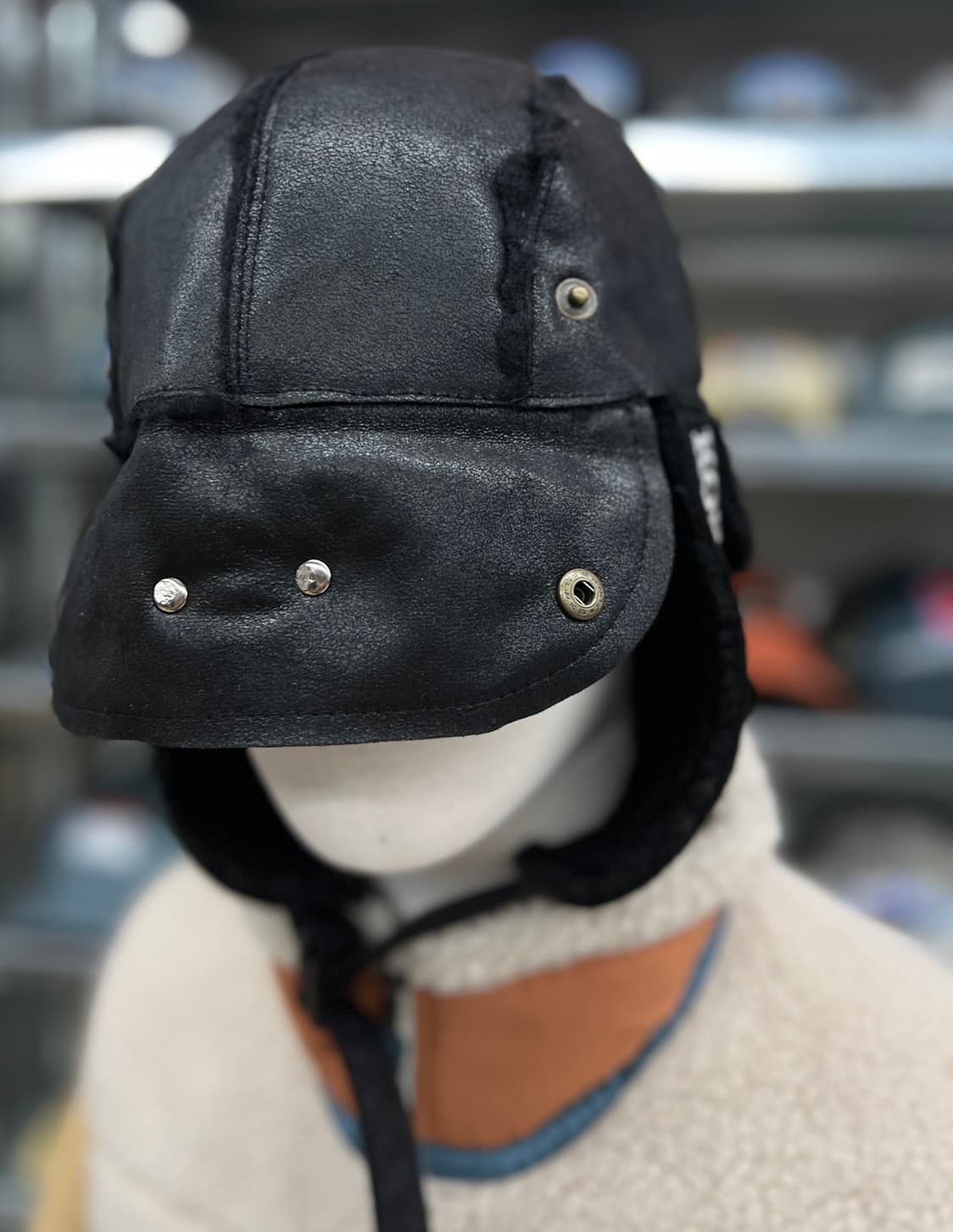 할리 블랙 방한 귀도리캡  상품이미지6