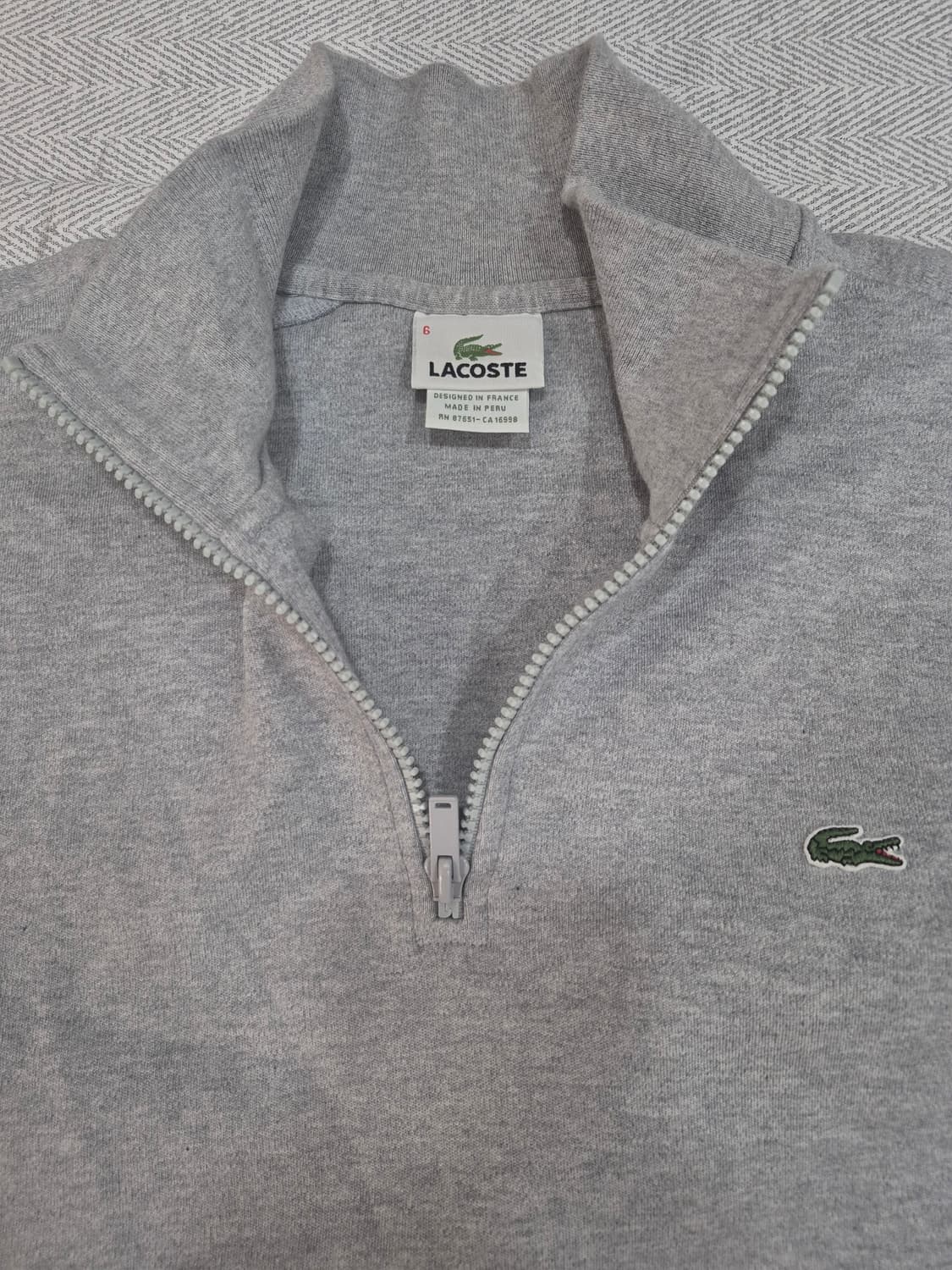 라코스테 그레이 하프 집업 스웨트셔츠 남성 105~110사이즈 상품이미지4