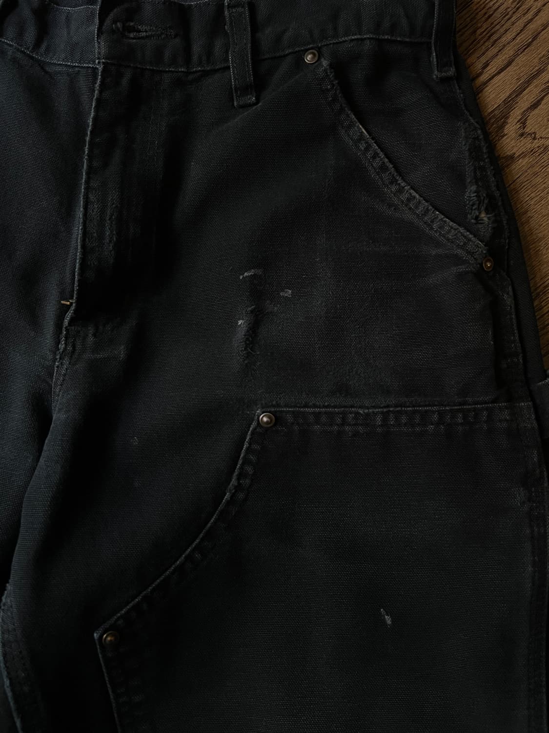 [31]칼하트 USA 빈티지 페이딩 블랙 더블니 워크 팬츠 상품이미지5