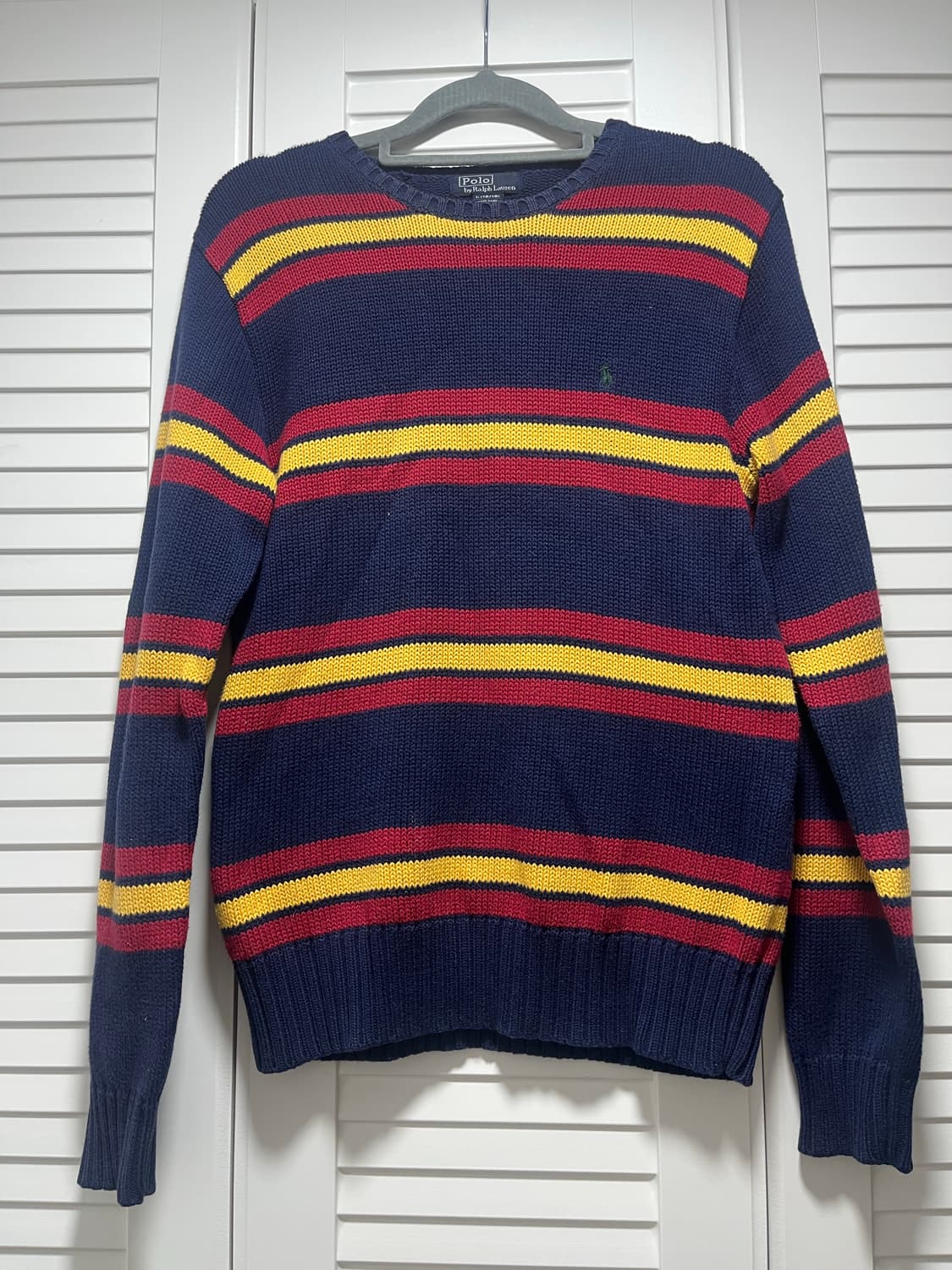 폴로 랄프로렌 스트라이프 코튼 니트 스웨터 여자 L size 상품이미지1