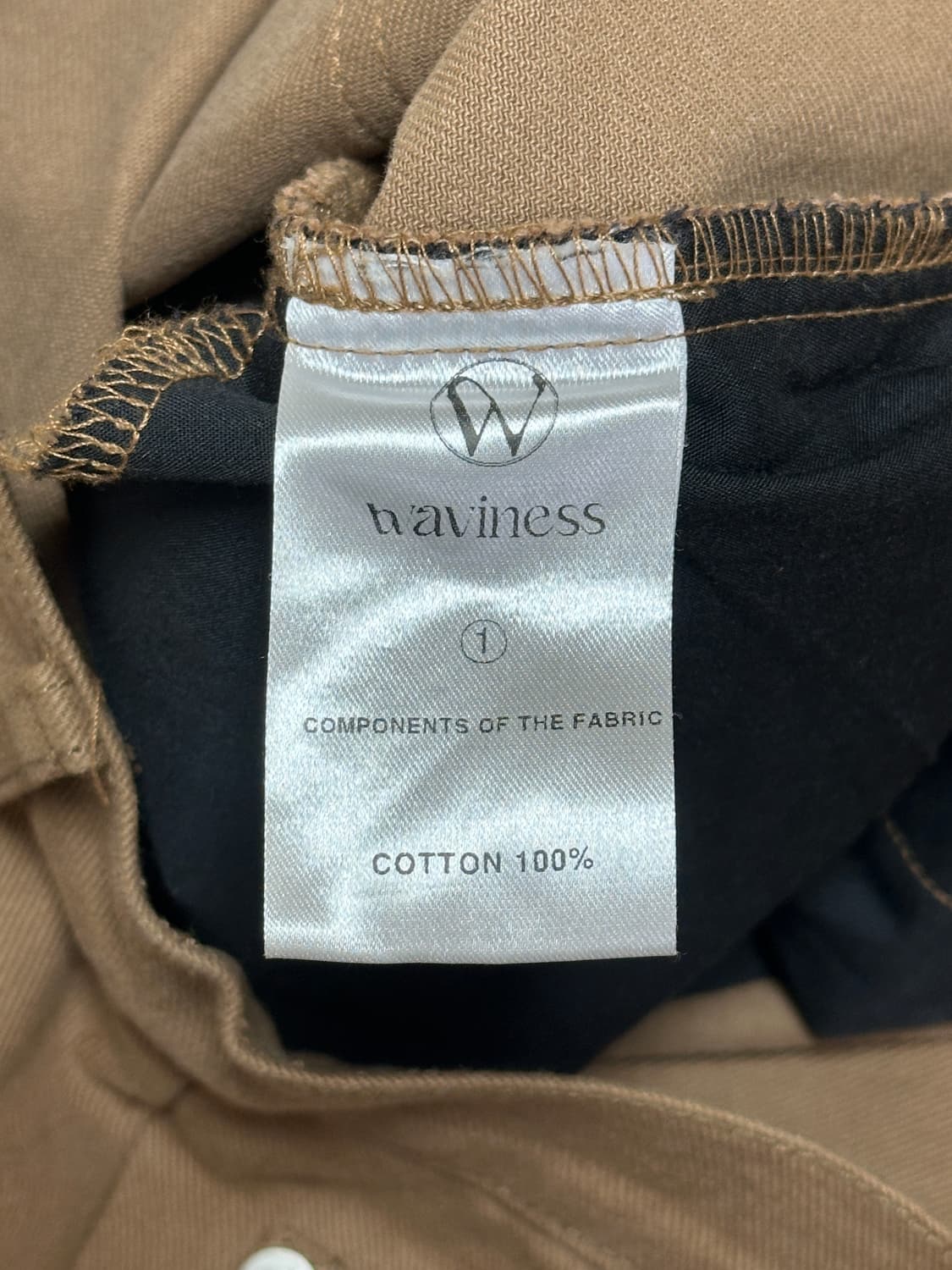 (1) 웨이비니스 오블리크 커브드 치노팬츠 샌드 카멜 상품이미지5