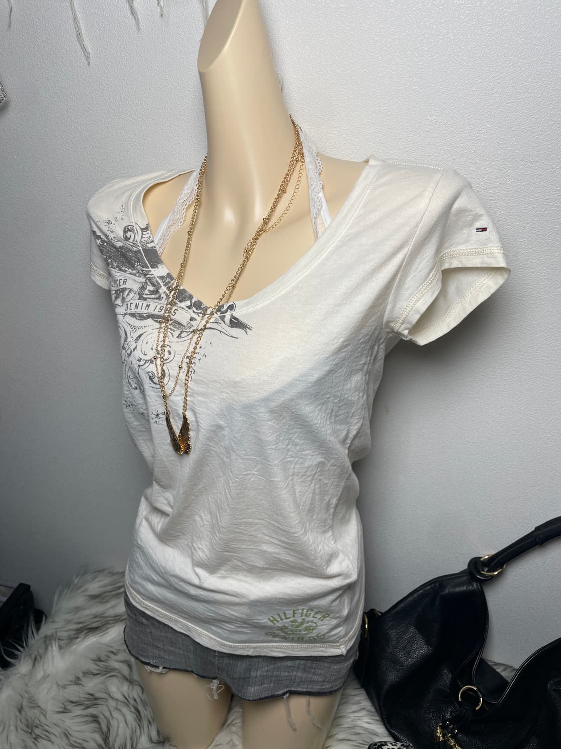 Tommy Hilfiger 빈티지 타미힐피거 데님 반팔티 탑 상품이미지3