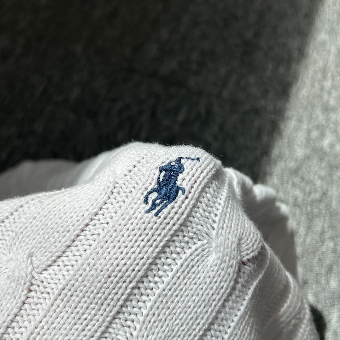 폴로 랄프로렌 케이블 화이트 니트 반팔 상품이미지5