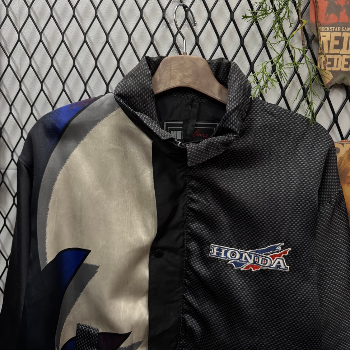혼다 레이싱 나일론 레이싱 자켓 후면 빅로고 포인트 블랙 화이트 상품이미지3