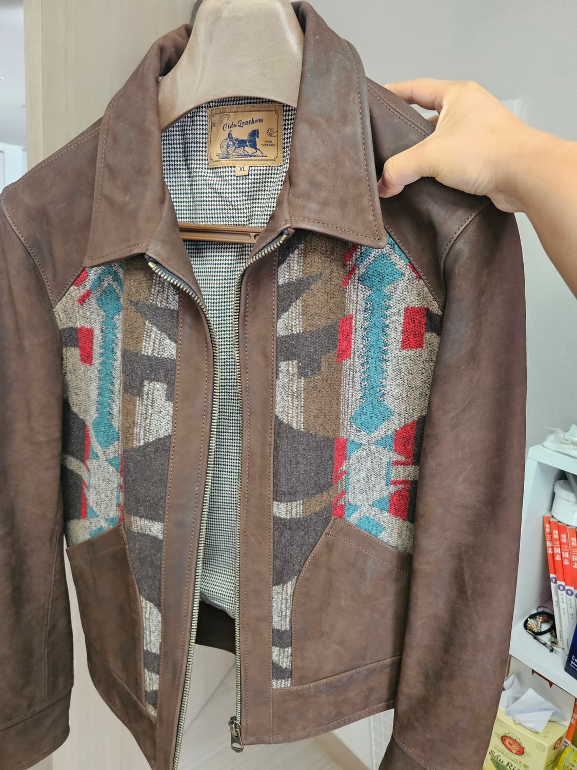 cidu 제도 나바호 패턴 가죽자켓 rrl, 리얼맥코이 상품이미지2