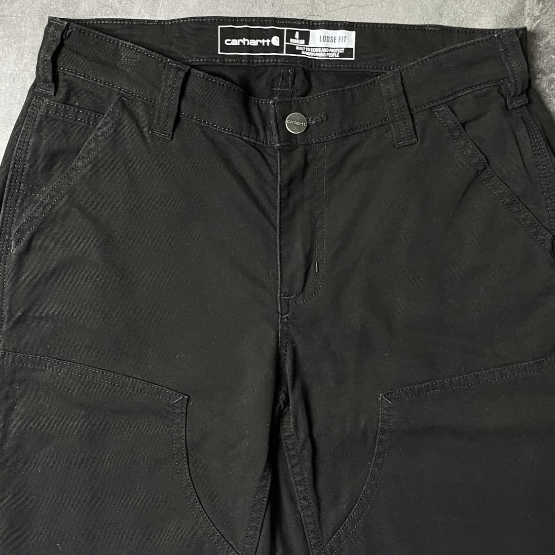 CARHARTT 칼하트 블랙 루즈핏 더블니 카펜터 워크 팬츠 A00976 상품이미지2