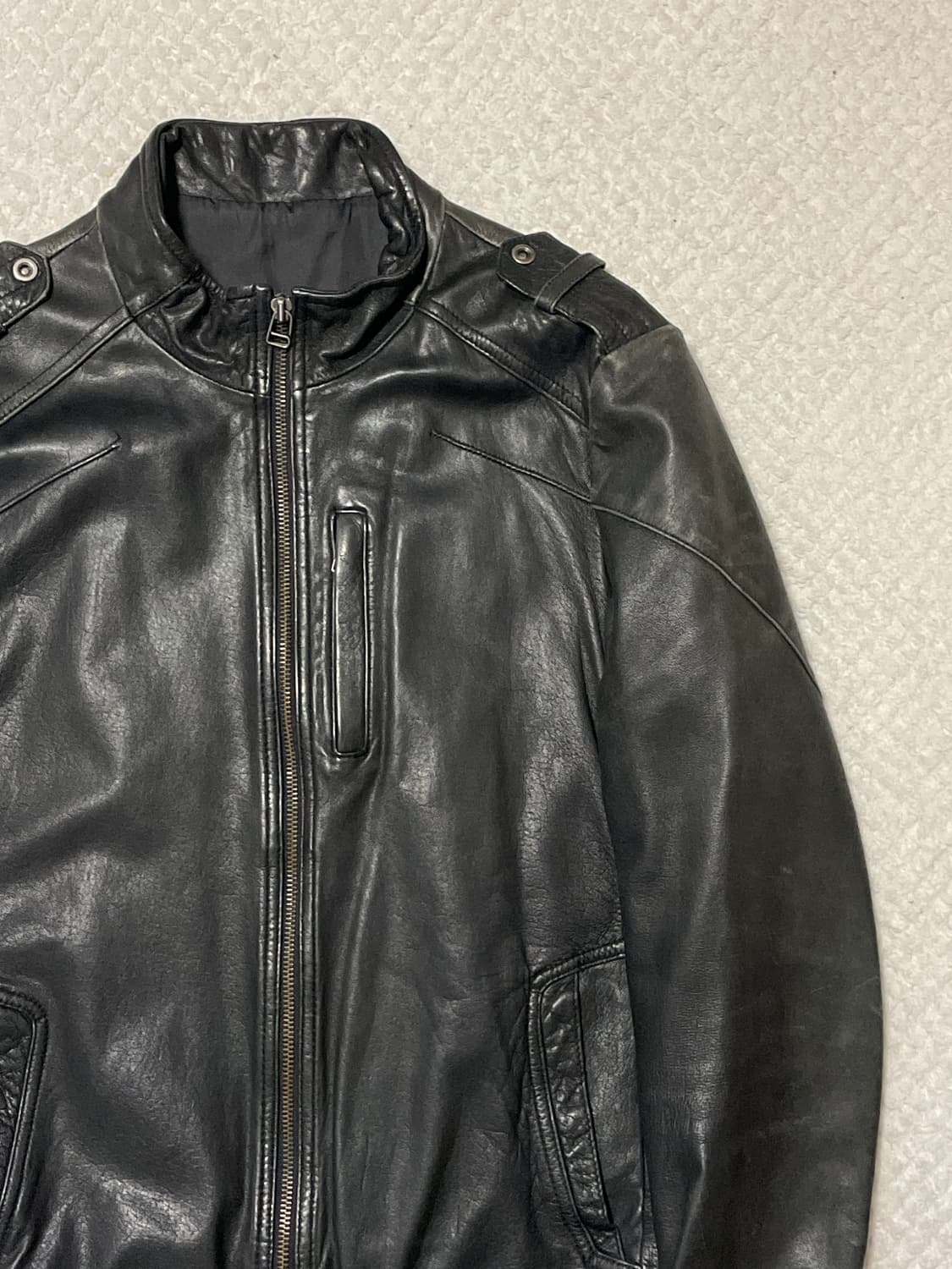 광희시장 웨스턴 무드 램스킨 양가죽 레더 자켓 브라운 상품이미지3