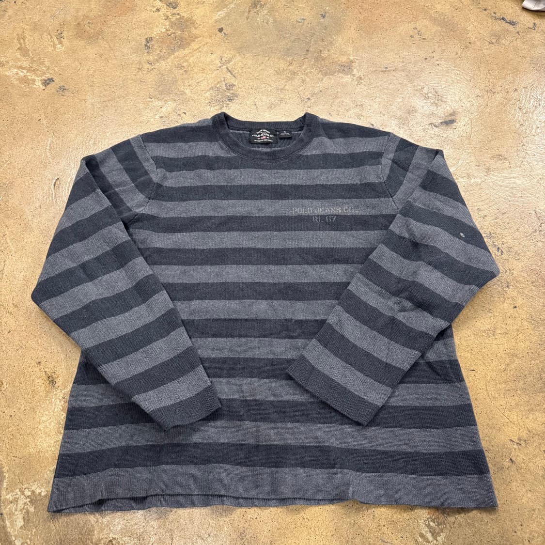 폴로 진스 컴퍼니 그레이 스트라이프 단가라 긴팔 니트 상품이미지2