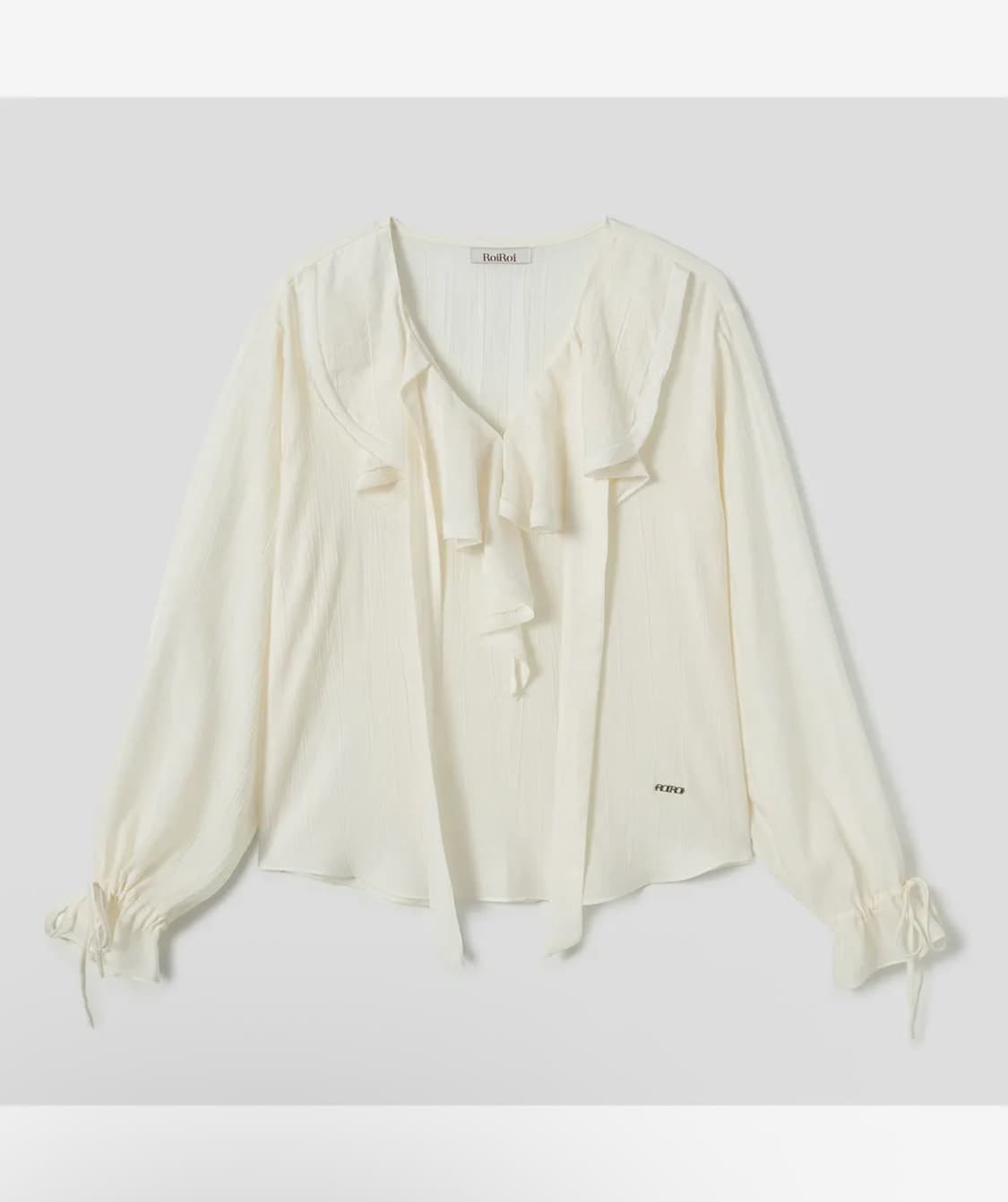 로이로이 타이 셔링 블라우스 아이보리 상품이미지3