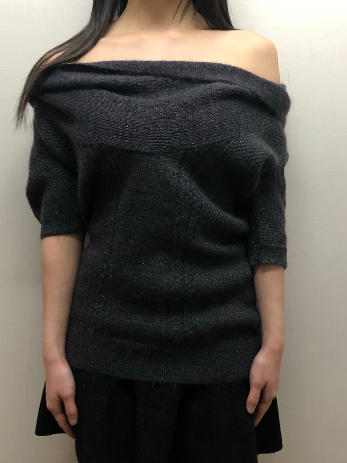 빈티지 그레이 퍼플 글리터 니트 상품이미지1