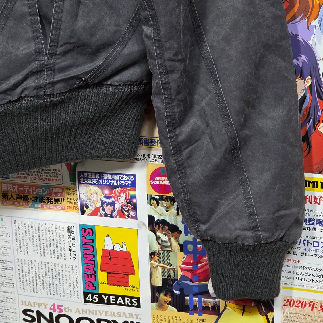 빈티지 워싱 차콜 MA-1 패디드 누빔 하이넥 점퍼 상품이미지8