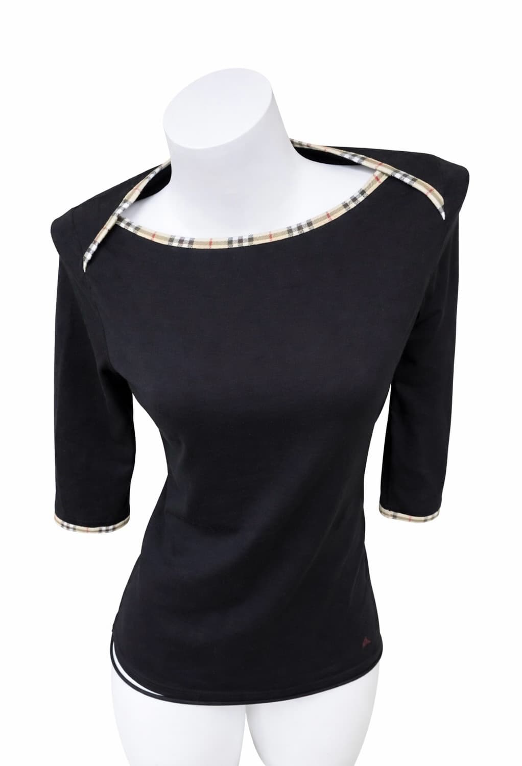 버버리 보트넥 7부 레드로고 티 상품이미지2