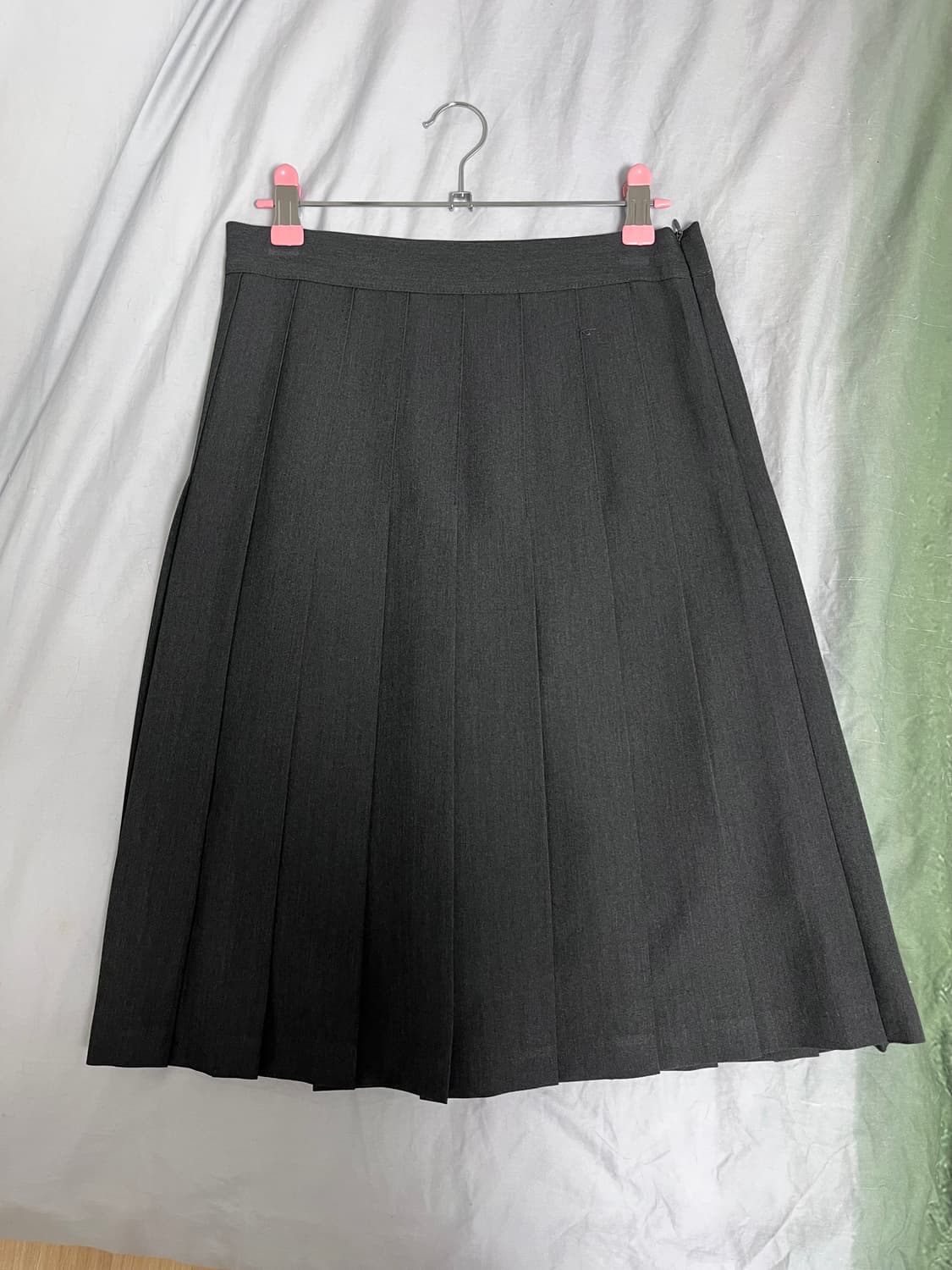 블랙업 Blackup 로리즈 플리츠 미디스커트 S 차콜 상품이미지4