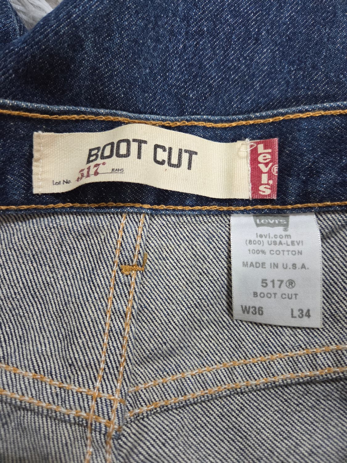 리바이스 517 부츠컷 데님 팬츠 made in  USA 블랭크탭 상품이미지5