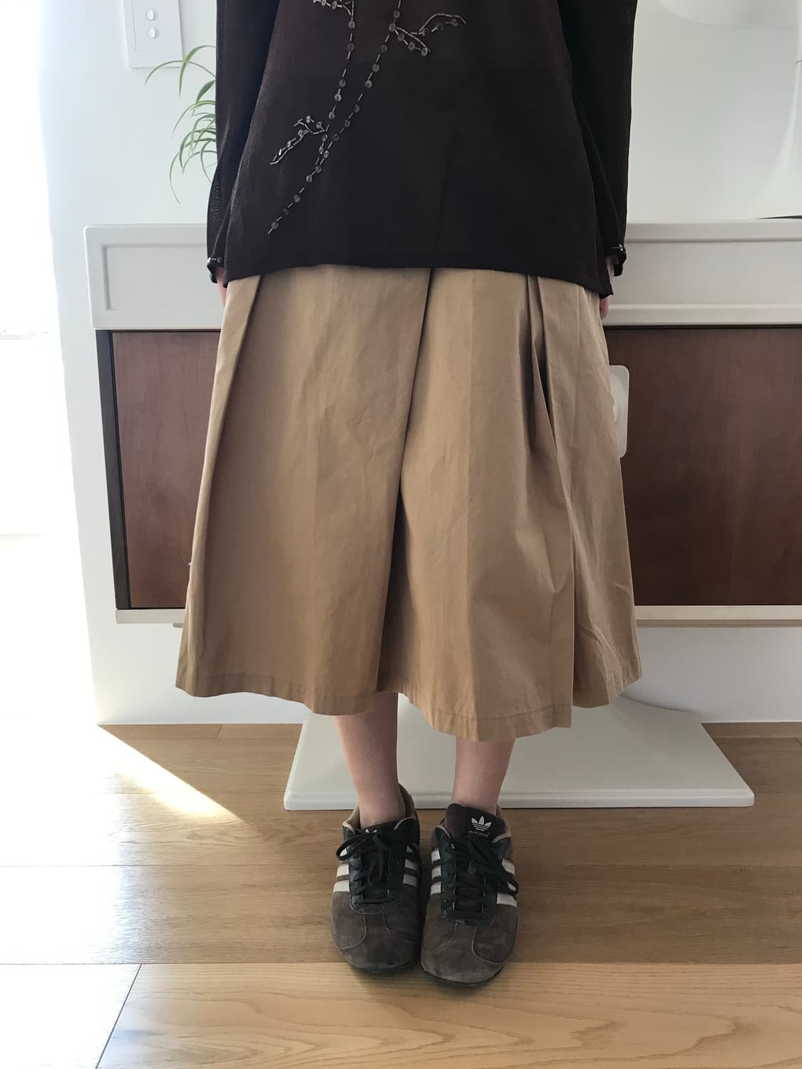  vintage beige pintuck skirt (29inch) 상품이미지5