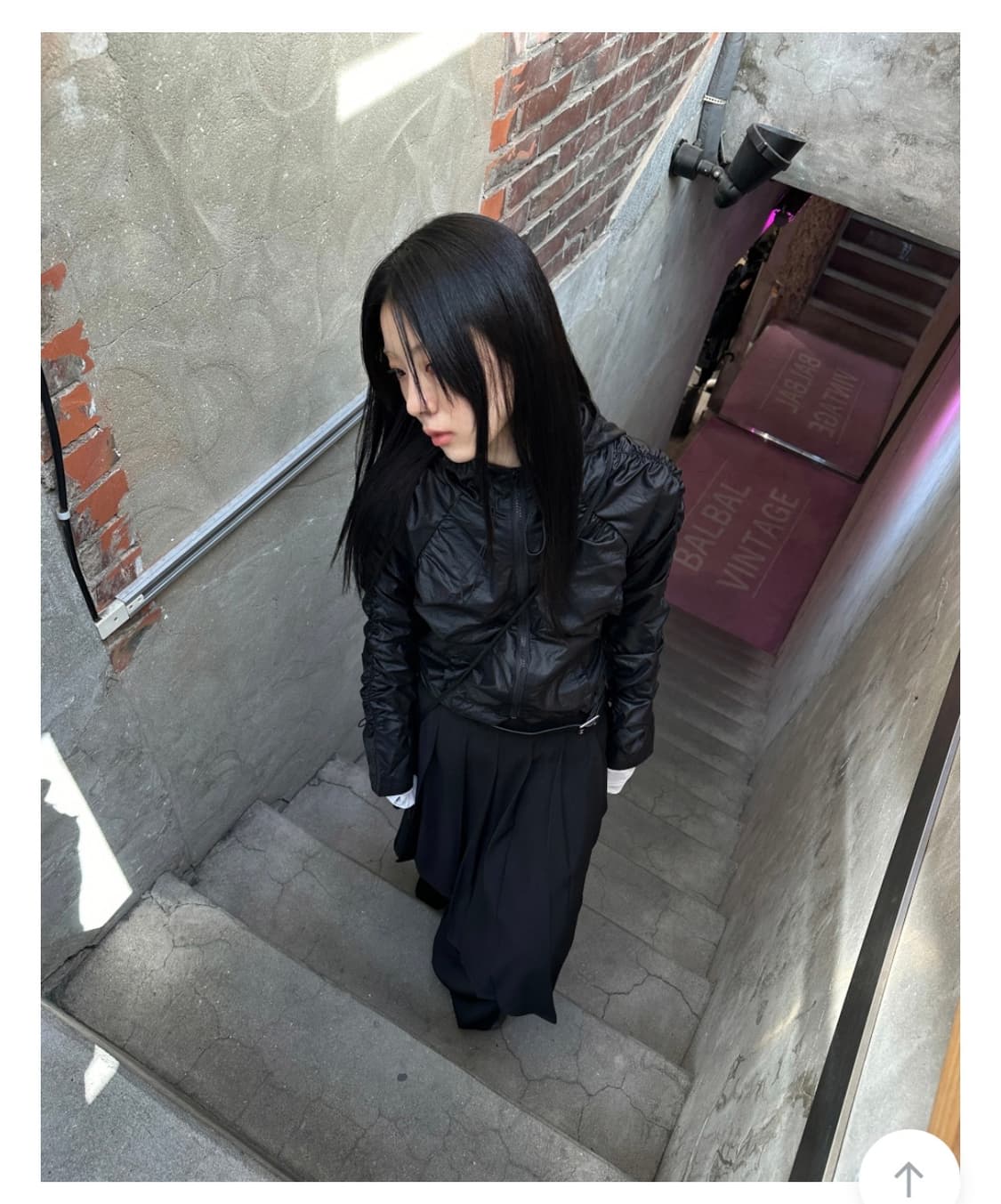 셔링 바람막이 블랙 상품이미지1