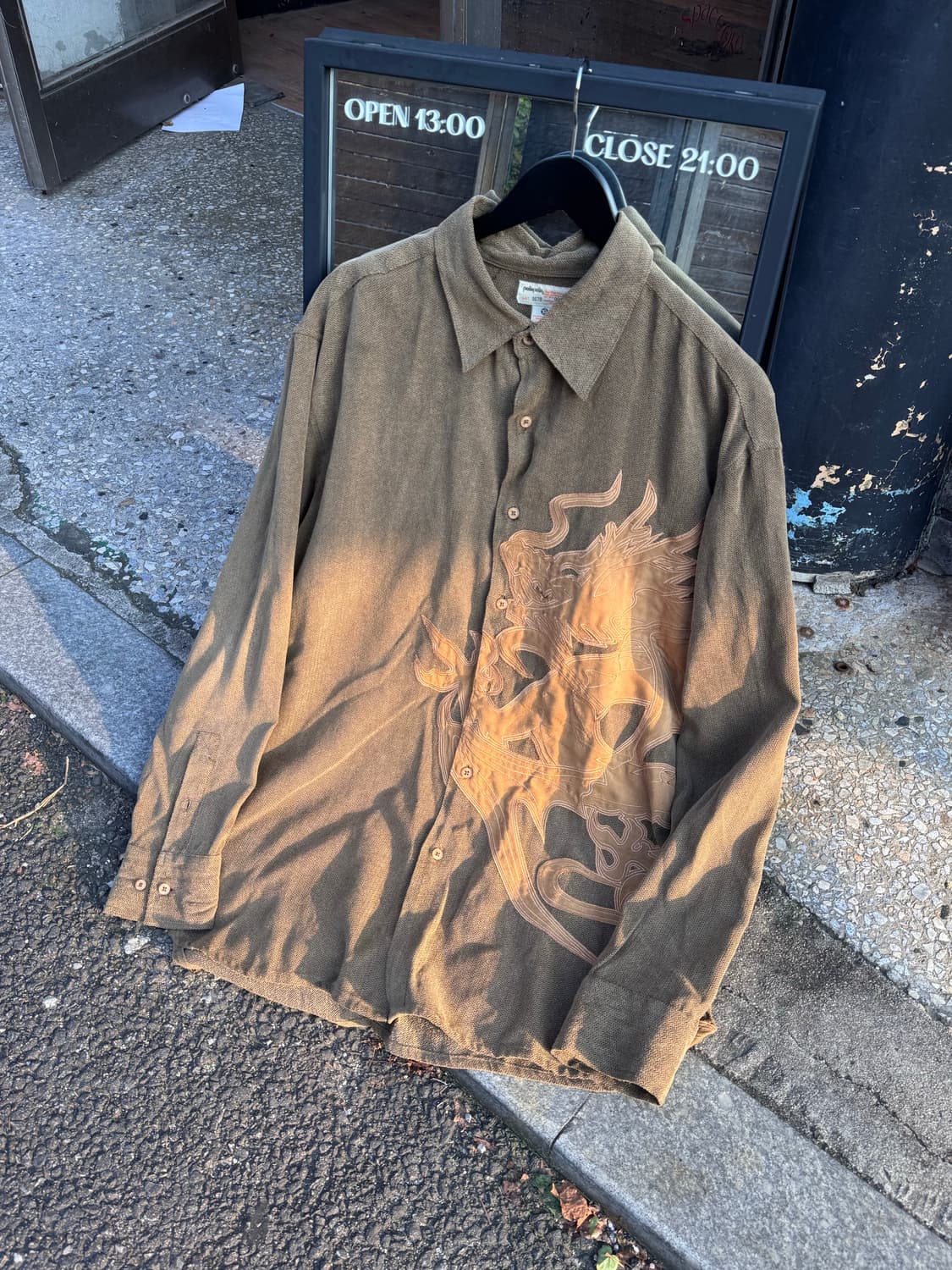 80s 펠레펠레 드래곤 자수 셔츠 상품이미지1