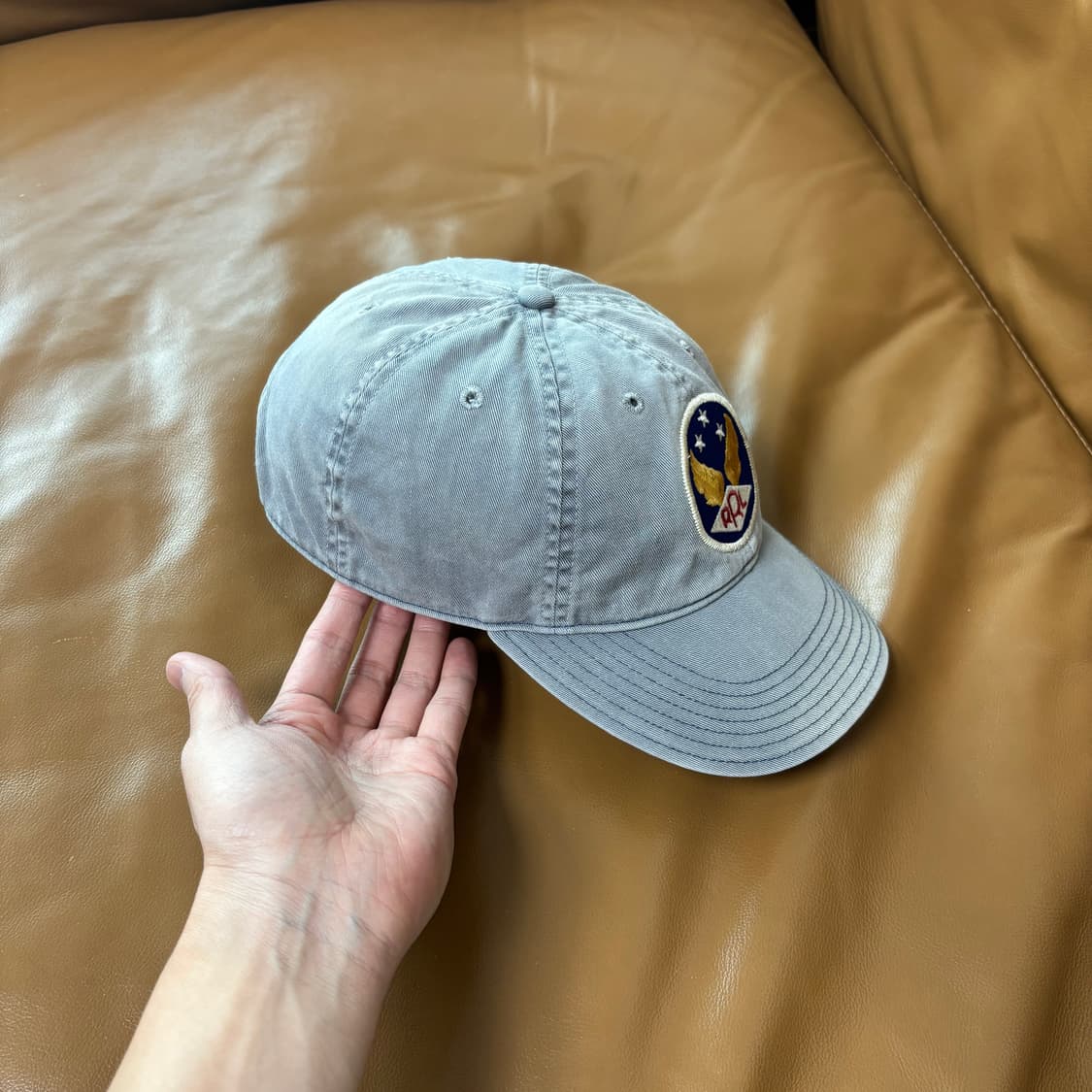 RRL 더블알엘 랄프로렌 폴로 윙로고 6패널 볼캡 모자 미드나잇 블루 상품이미지3