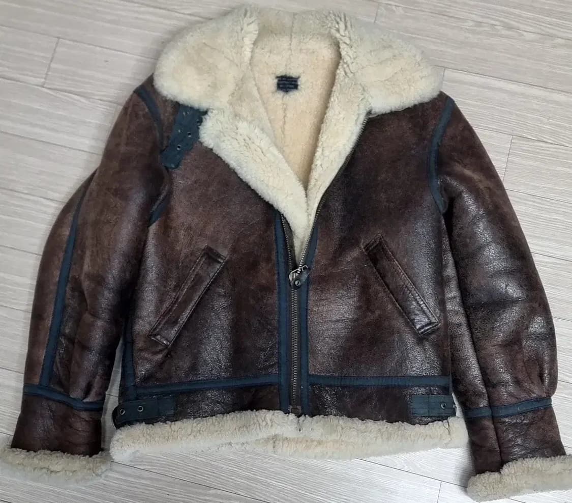 미군 밀리터리 b-3 무스탕 천연 양가죽 양털 브라운(100) 상품이미지1