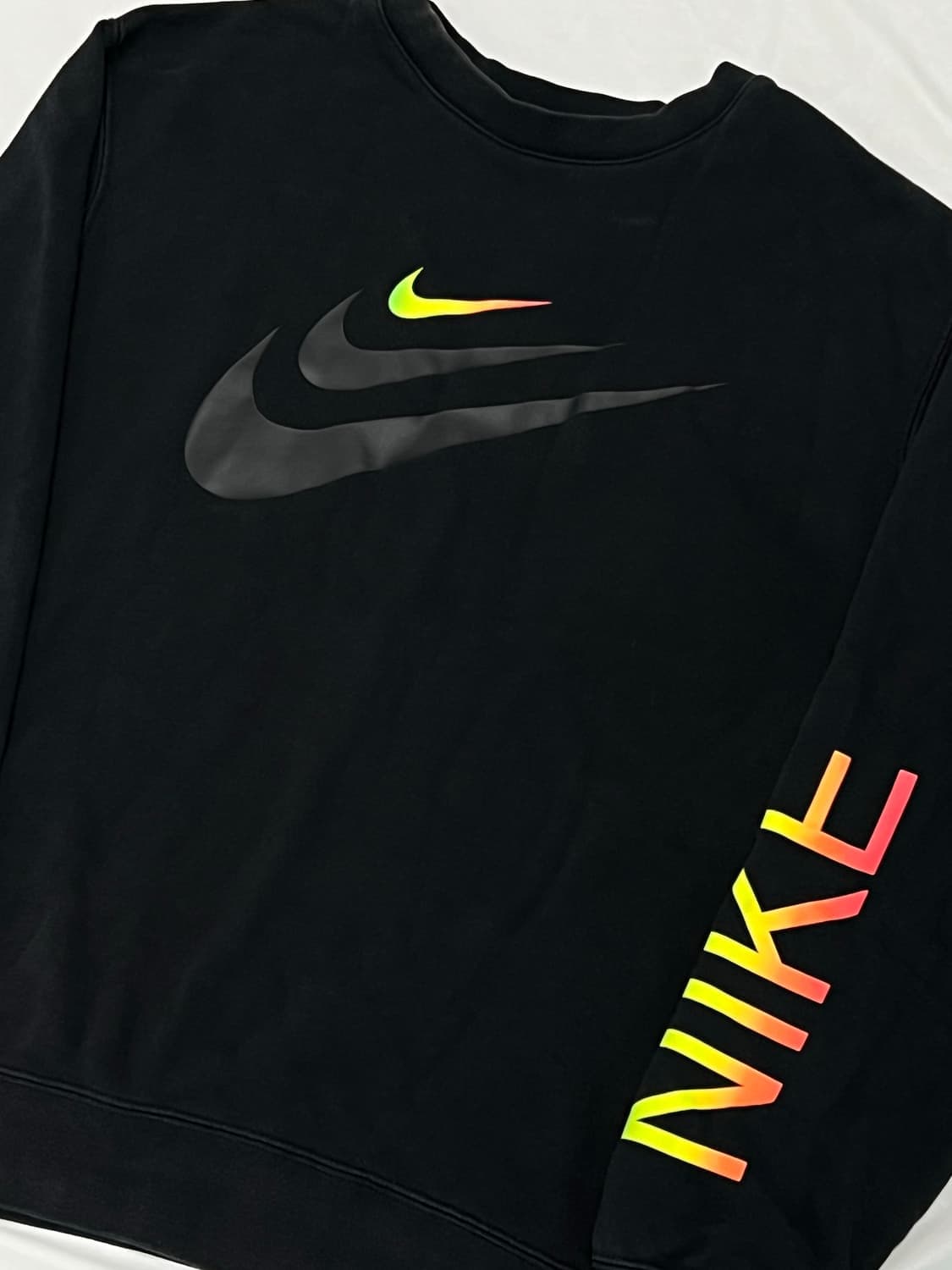 (L) 나이키 스우시 프린팅 맨투맨 블랙 상품이미지2