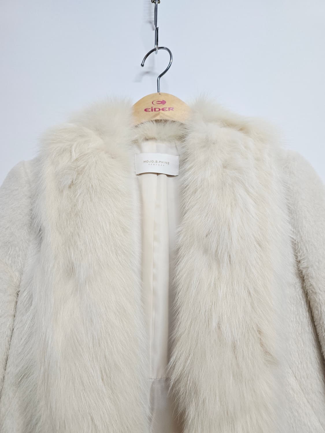 모조에스핀 아이보리 폭스퍼 코트 모자켓 85 상품이미지2