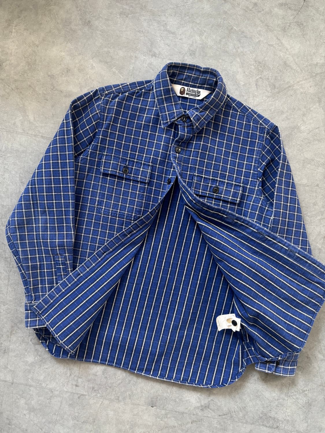 Bape 베이프 블루 체크 플란넬 셔츠 상품이미지2