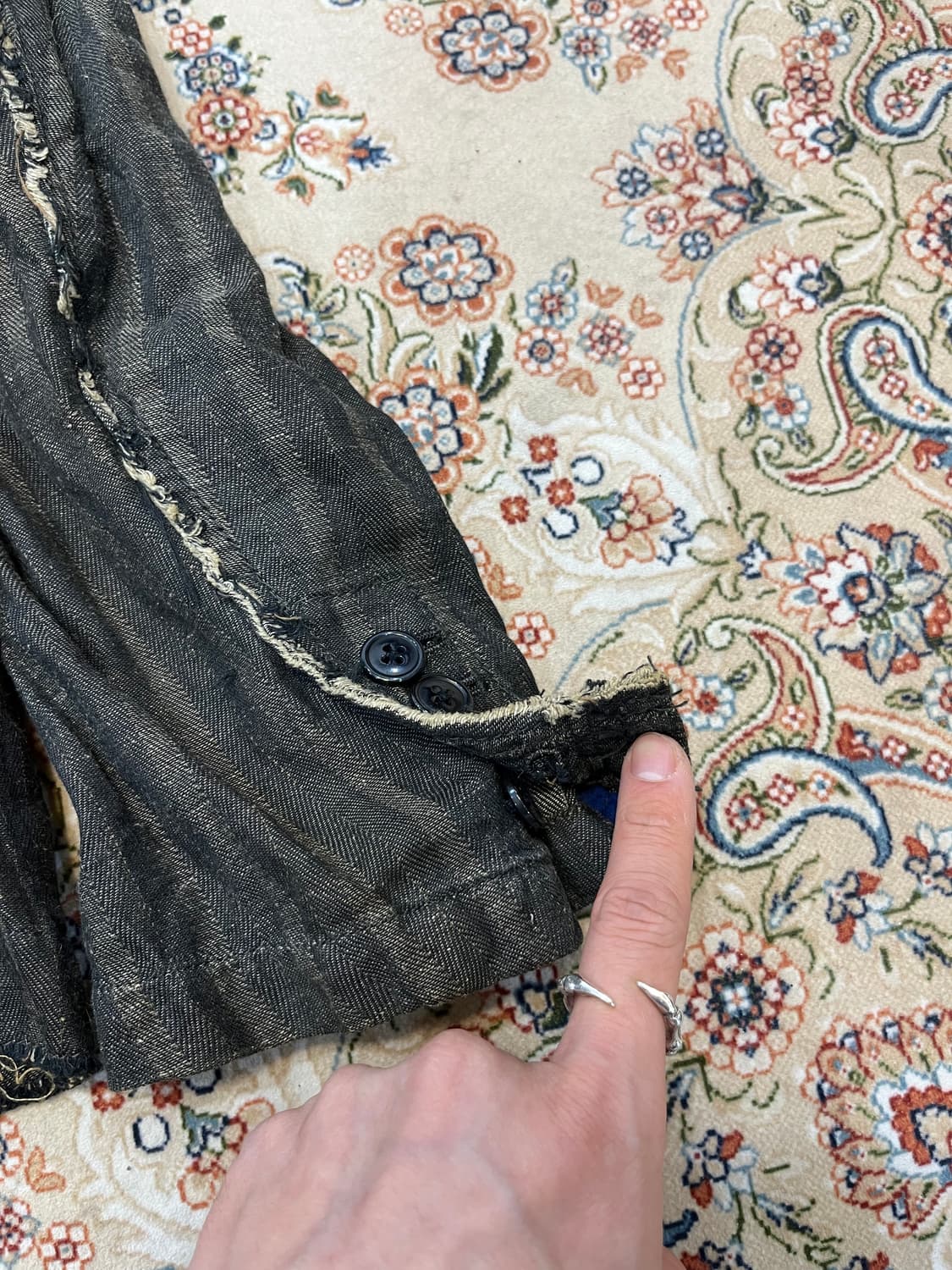 JPN 인사이드아웃 러프컷 린넨 블레이저 자켓 상품이미지6