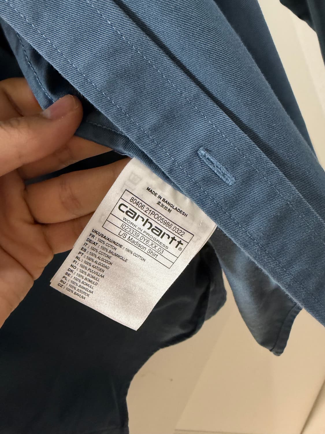 칼하트wip 메디슨 셔츠 XL 상품이미지5