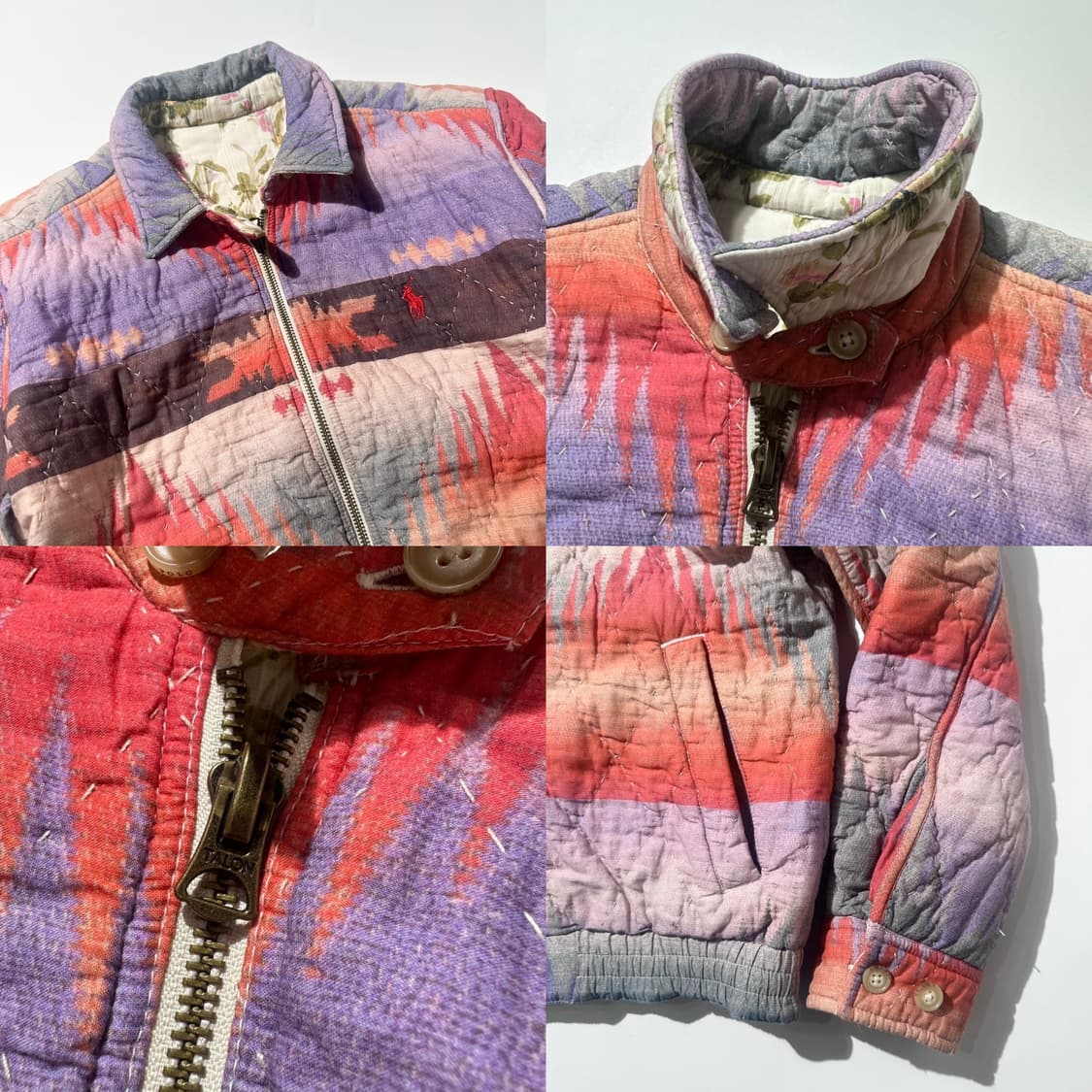 폴로 랄프로렌 리버시블 아즈텍 플로럴 패턴 퀼팅 자켓 상품이미지7