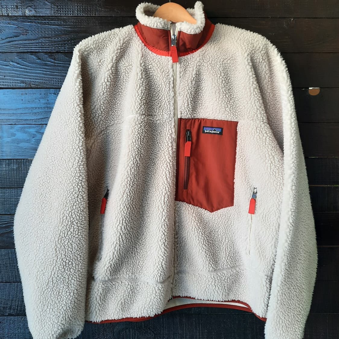 파타고니아 클래식 레트로-X 플리스 자켓 내추럴/러스티드 켈프 상품이미지1