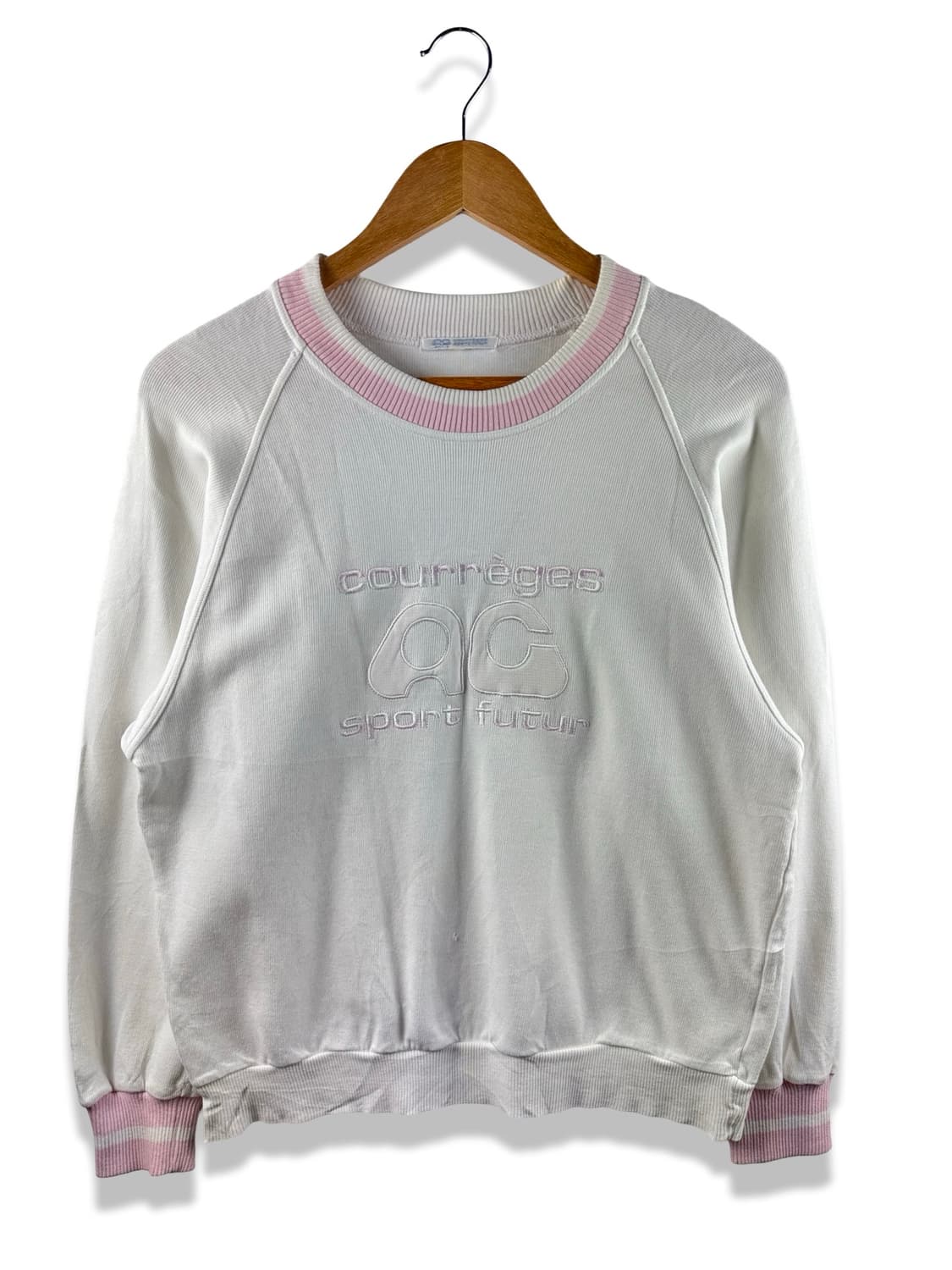 꾸레쥬 핑크 화이트 크루넥1888  상품이미지1