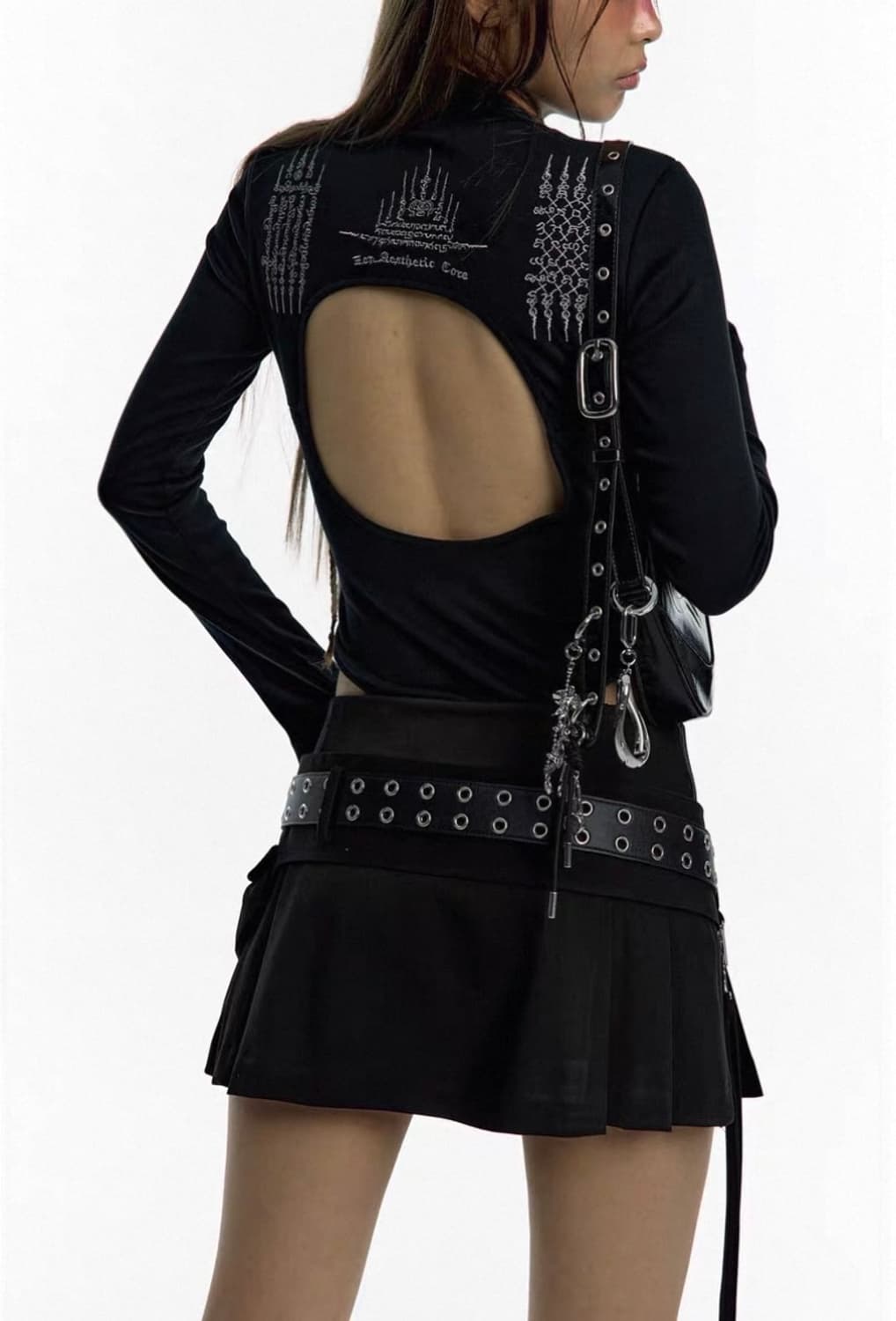 Yantra Back Hole Bodysuit black 상품이미지2