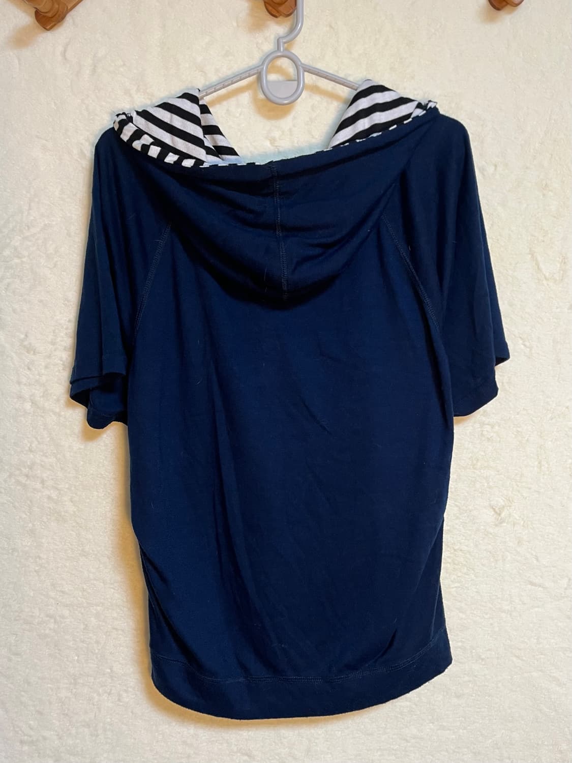 빈티지 스트라이프 후드 반팔 티셔츠 상품이미지3