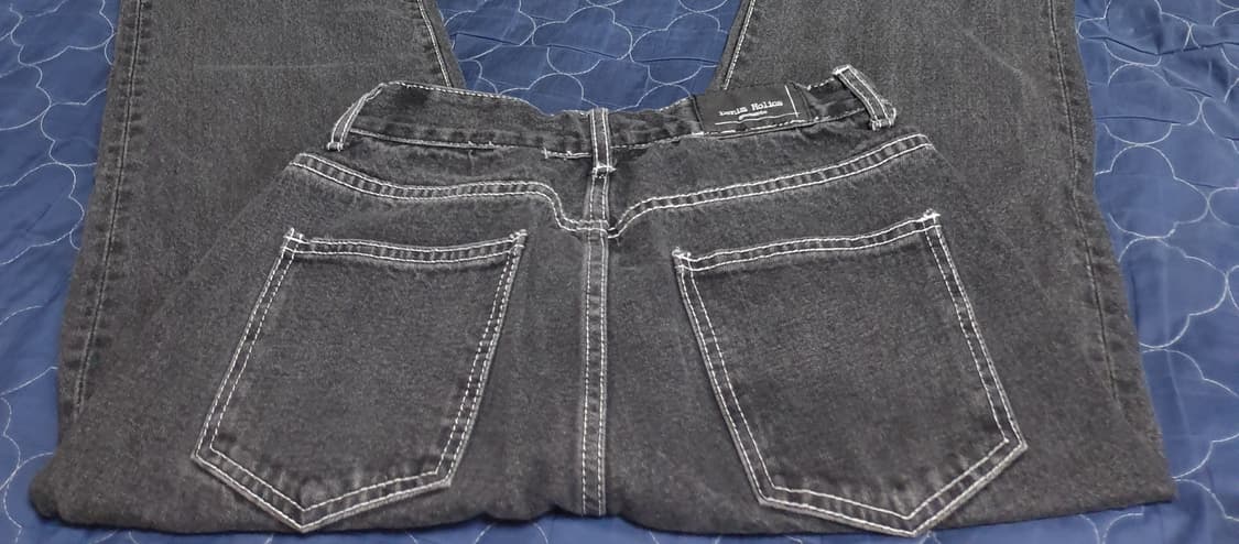 데님홀릭스 세미와이드 밑단컷팅 흑청 데님팬츠 (30) 상품이미지2