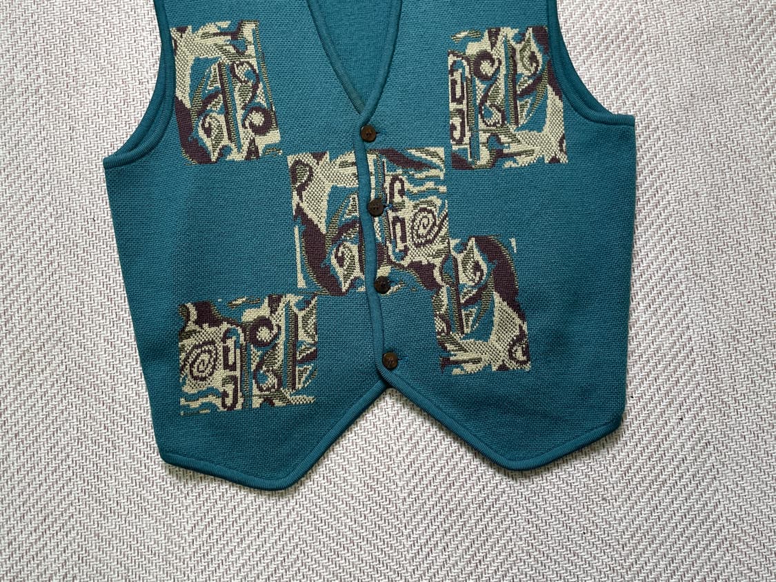 빈티지 그린아이슬란드 usa 에스닉 베스트  상품이미지2