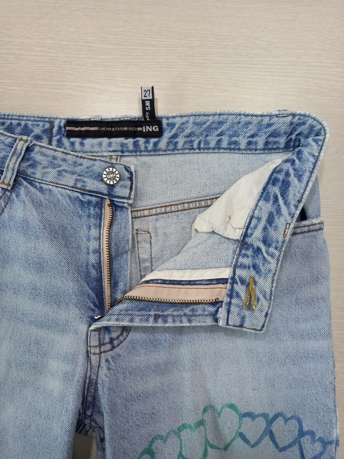 28 INGALLS 데미지워싱 일자 연청 리페어 커스텀 28-920 상품이미지6