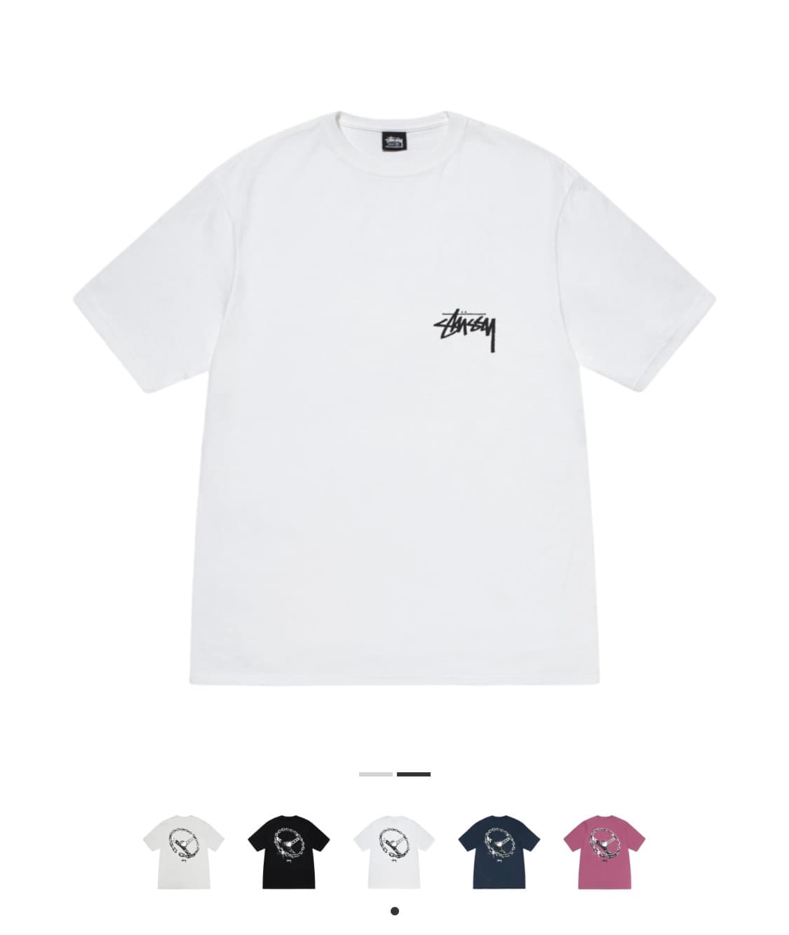 스투시 체인 링크 티셔츠 화이트 M 상품이미지2