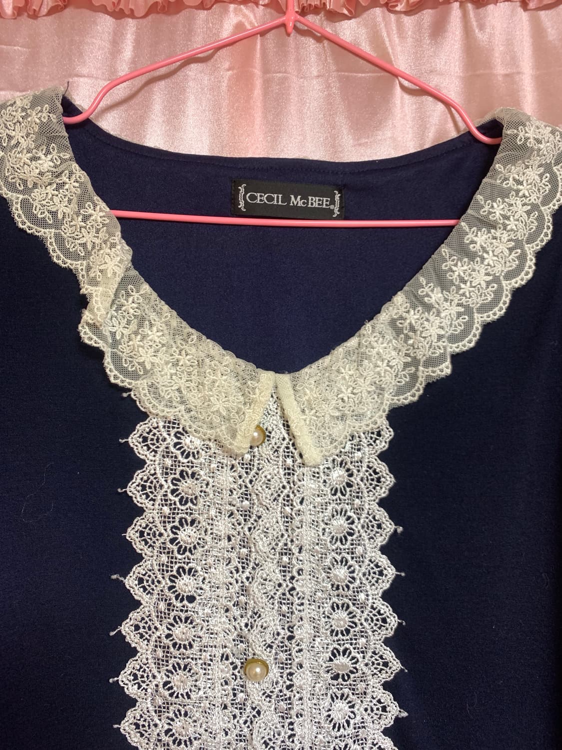 CECIL McBEE 세실맥비 레이스 반팔 티셔츠 갸루 상품이미지4