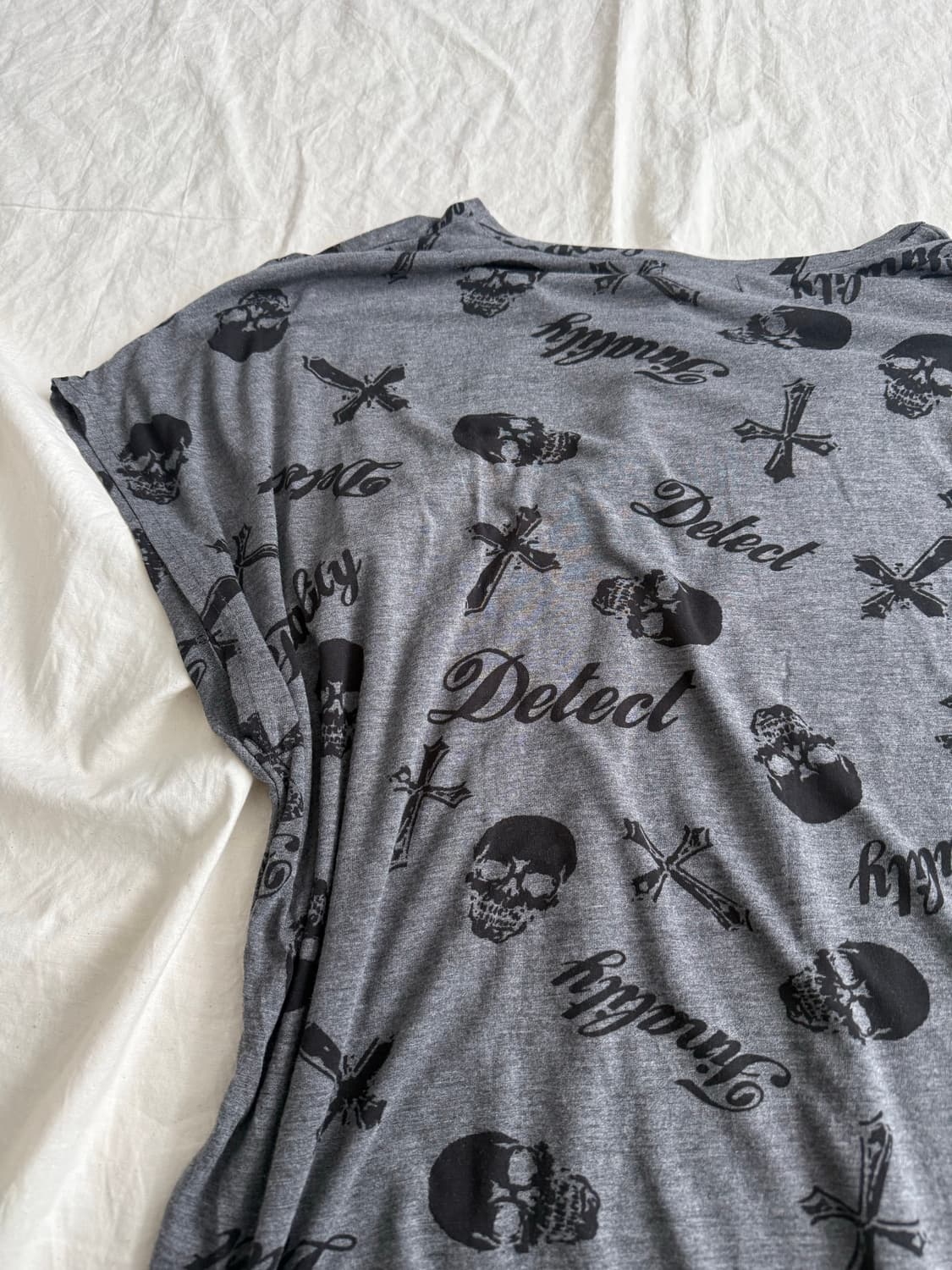 루즈핏 너드펑크 나나펑크 시스루 해골 반팔탑 상품이미지5