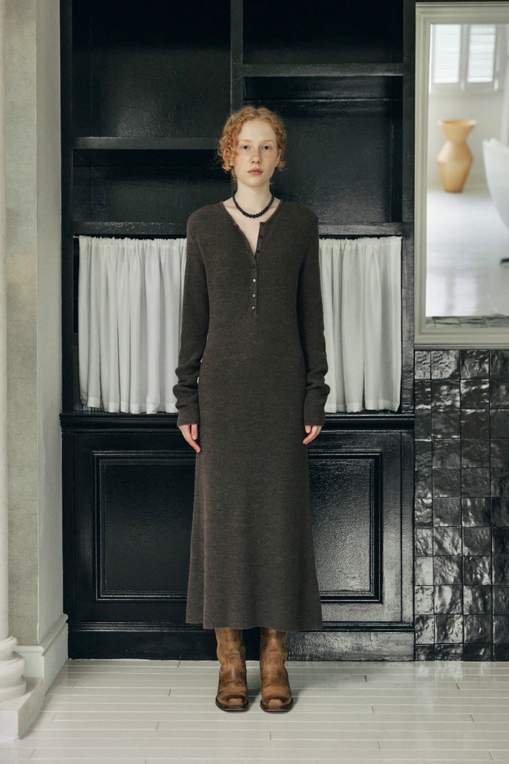 GED 게드 ALPACA BUTTON KNIT DRESS 상품이미지1