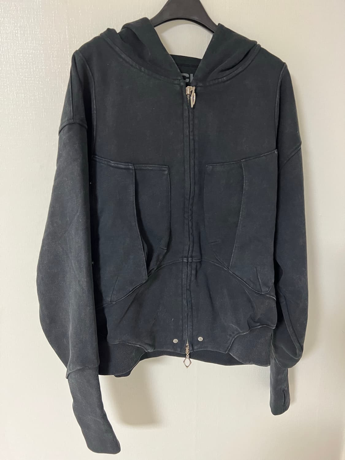 [미스치프]빅 포켓 후디-워시드 블랙 M사이즈 상품이미지3