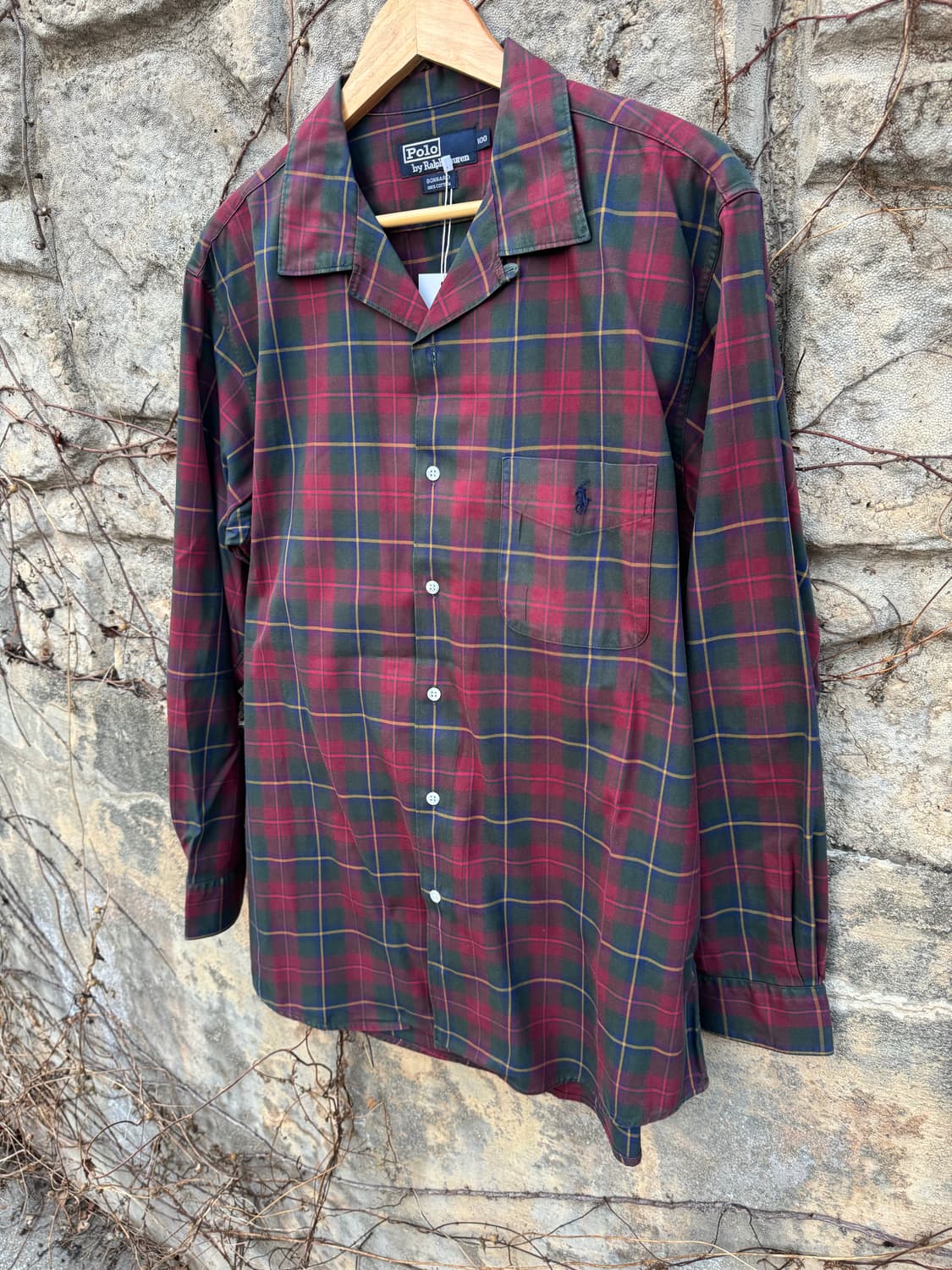 90s 폴로 랄프로렌 버나드 오픈 카라 체크 셔츠 빈티지 상품이미지3