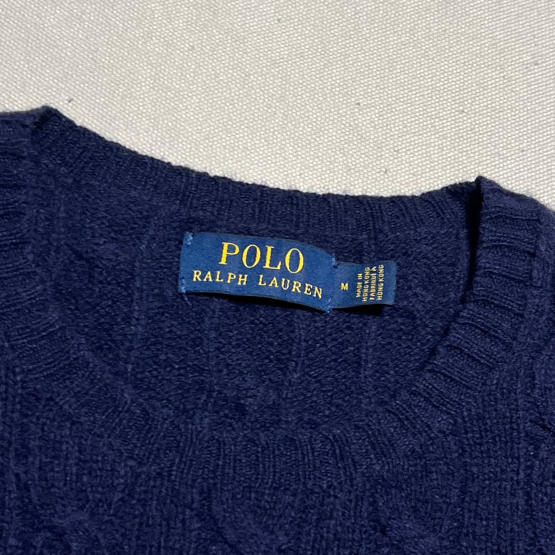 M 폴로랄프로렌 울 캐시미어 케이블 네이비 니트 상품이미지4