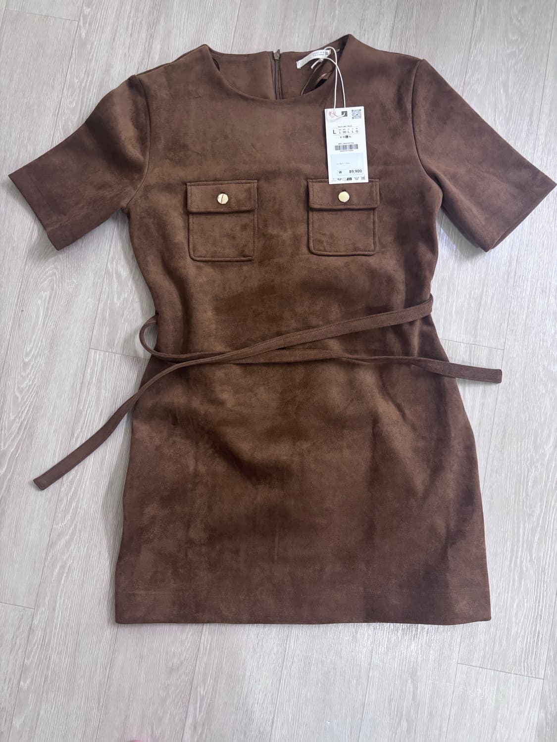 자라 인조 스웨이드 브라운 미니 원피스 상품이미지1